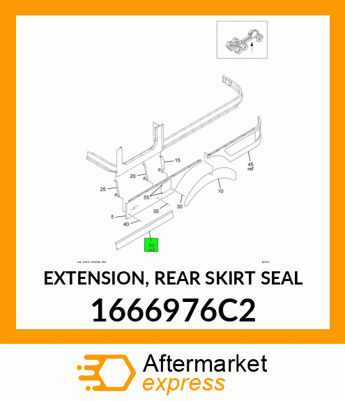 EXTENSION, REAR SKIRT SEAL 1666976C2