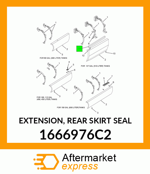 EXTENSION, REAR SKIRT SEAL 1666976C2