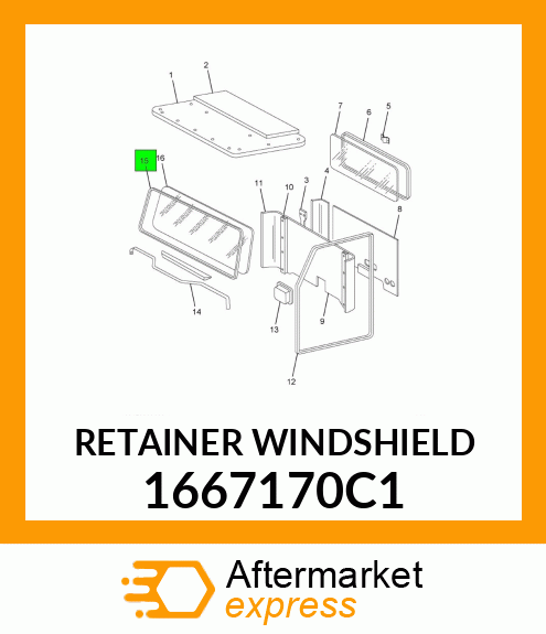 RETAINER WINDSHIELD 1667170C1