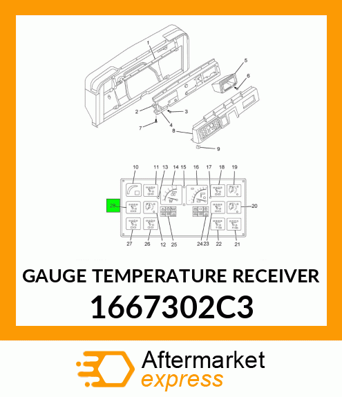 GAUGE TEMPERATURE RECEIVER 1667302C3