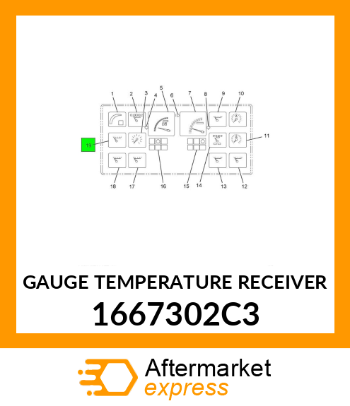 GAUGE TEMPERATURE RECEIVER 1667302C3