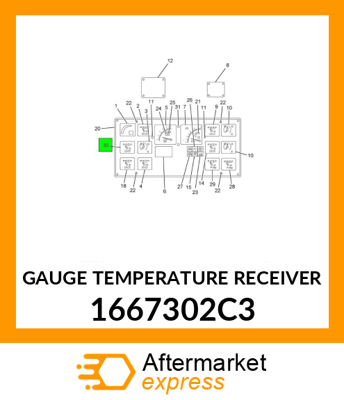 GAUGE TEMPERATURE RECEIVER 1667302C3