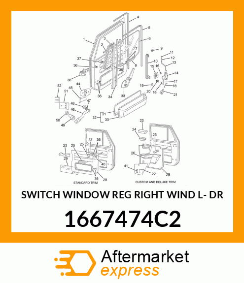 SWITCH WINDOW REG RIGHT WIND L- DR 1667474C2
