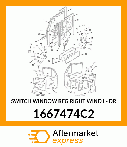 SWITCH WINDOW REG RIGHT WIND L- DR 1667474C2