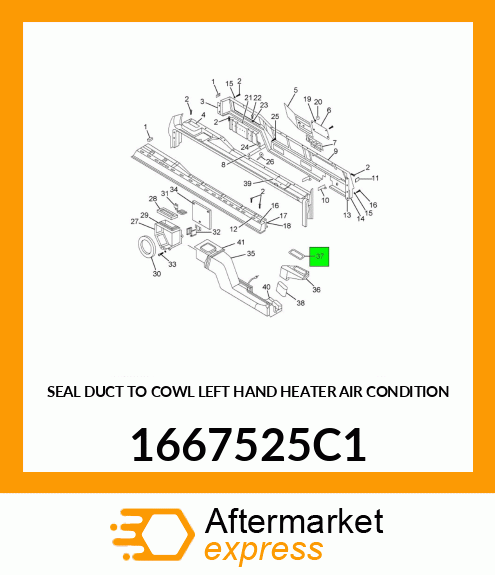 SEAL DUCT TO COWL LEFT HAND HEATER AIR CONDITION 1667525C1