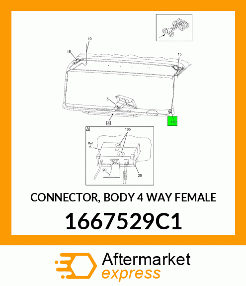 CONNECTOR, BODY 4 WAY FEMALE 1667529C1