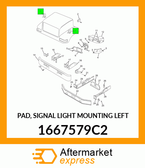 PAD, SIGNAL LIGHT MOUNTING LEFT 1667579C2