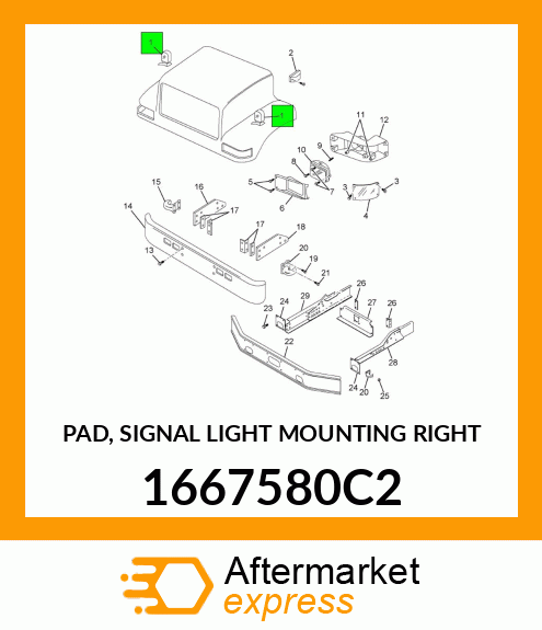 PAD, SIGNAL LIGHT MOUNTING RIGHT 1667580C2