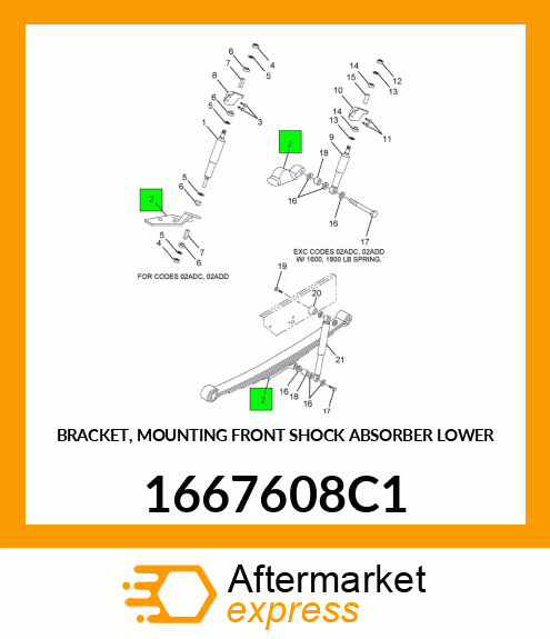 BRACKET, MOUNTING FRONT SHOCK ABSORBER LOWER 1667608C1