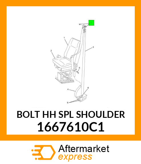 BOLT HH SPL SHOULDER 1667610C1