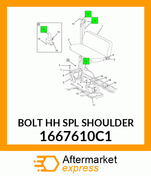 BOLT HH SPL SHOULDER 1667610C1