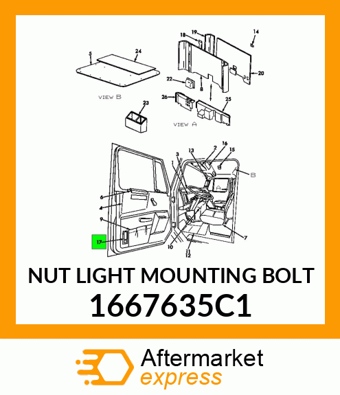 NUT LIGHT MOUNTING BOLT 1667635C1