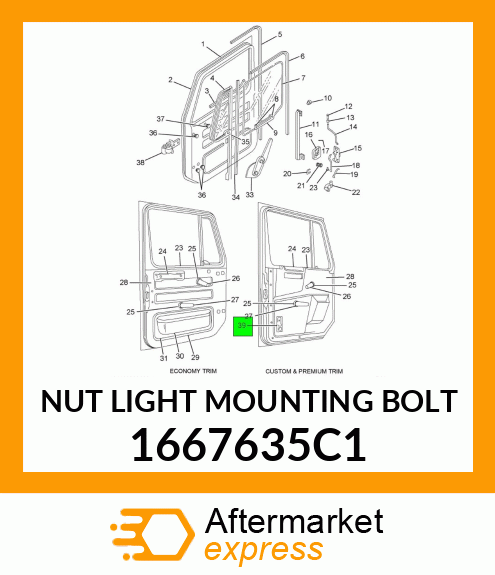 NUT LIGHT MOUNTING BOLT 1667635C1