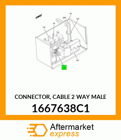 CONNECTOR, CABLE 2 WAY MALE 1667638C1