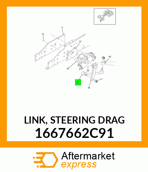 LINK, STEERING DRAG 1667662C91