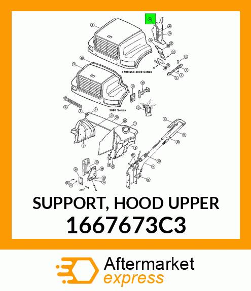 SUPPORT, HOOD UPPER 1667673C3