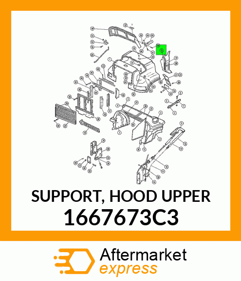 SUPPORT, HOOD UPPER 1667673C3