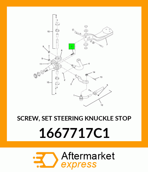 SCREW, SET STEERING KNUCKLE STOP 1667717C1