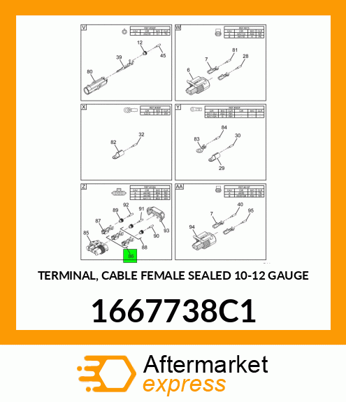 TERMINAL, CABLE FEMALE SEALED 10-12 GAUGE 1667738C1