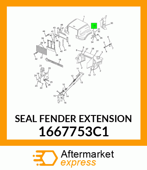 SEAL FENDER EXTENSION 1667753C1