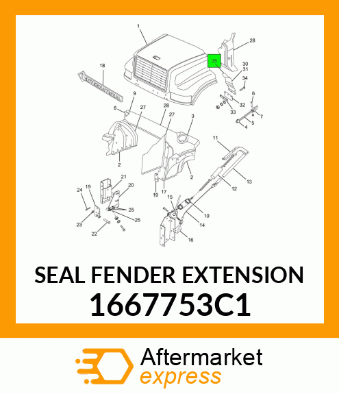 SEAL FENDER EXTENSION 1667753C1