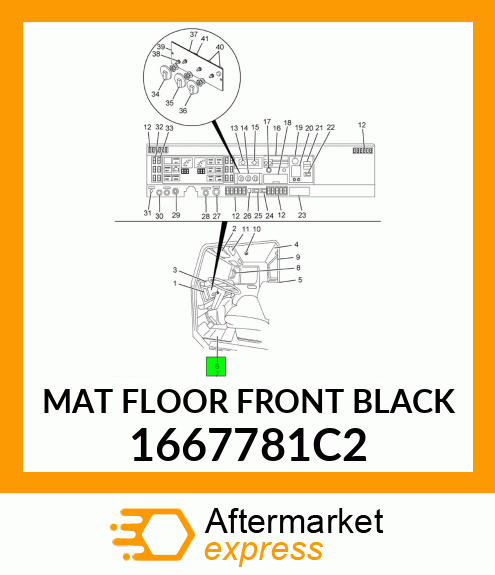 MAT FLOOR FRONT BLACK 1667781C2