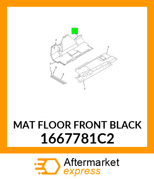 MAT FLOOR FRONT BLACK 1667781C2