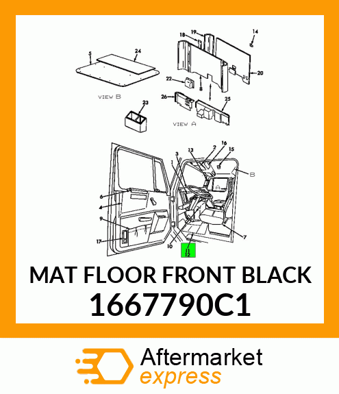 MAT FLOOR FRONT BLACK 1667790C1