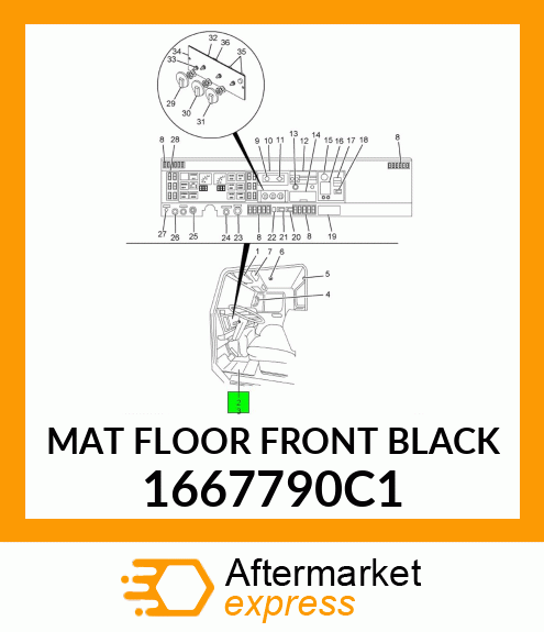 MAT FLOOR FRONT BLACK 1667790C1