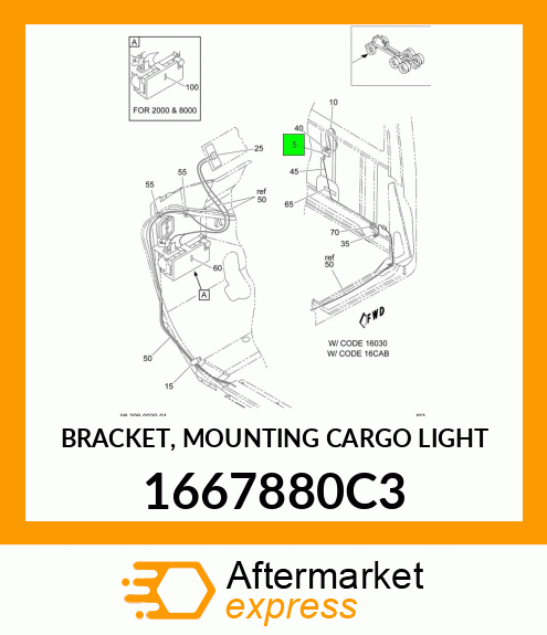 BRACKET, MOUNTING CARGO LIGHT 1667880C3