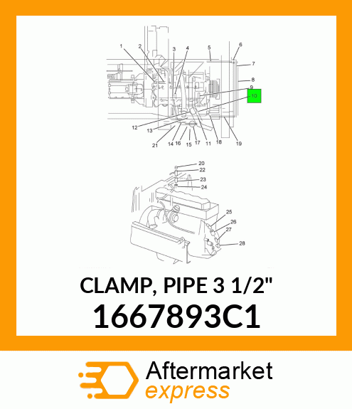 CLAMP, PIPE 3 1/2" 1667893C1