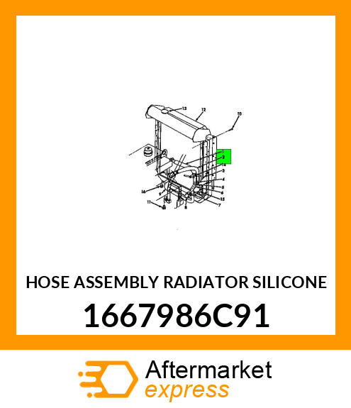 HOSE ASSEMBLY RADIATOR SILICONE 1667986C91