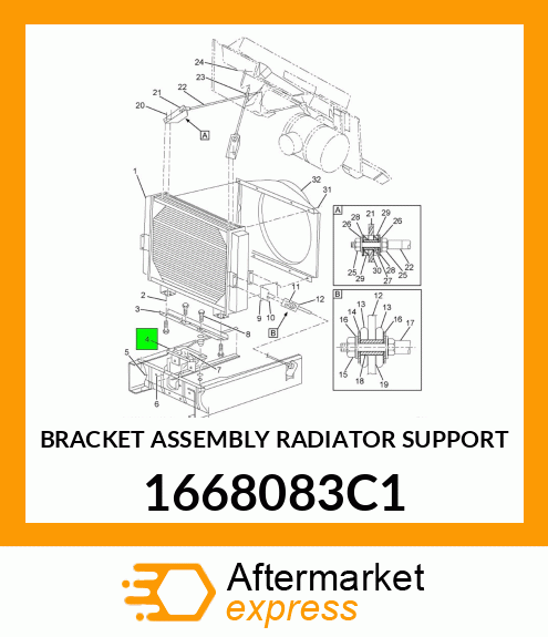 BRACKET ASSEMBLY RADIATOR SUPPORT 1668083C1