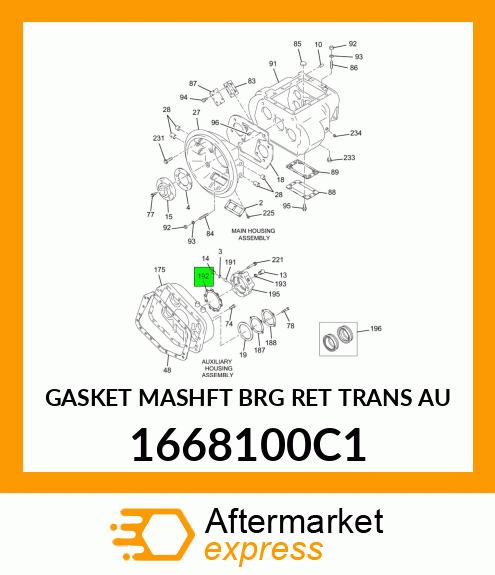 GASKET MASHFT BRG RET TRANS AU 1668100C1