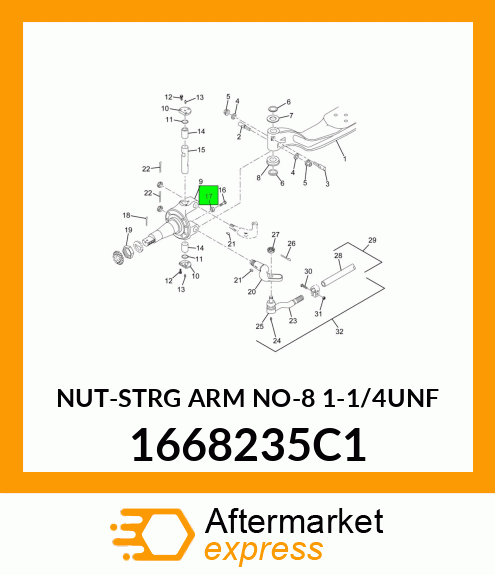 NUT-STRG ARM NO-8 1-1/4UNF 1668235C1