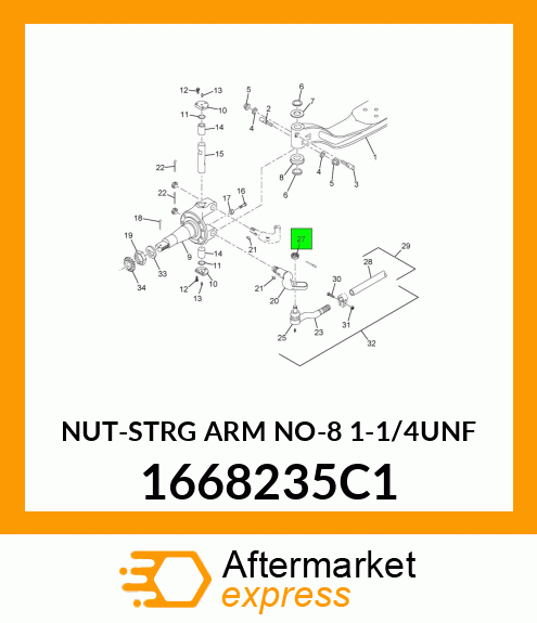 NUT-STRG ARM NO-8 1-1/4UNF 1668235C1