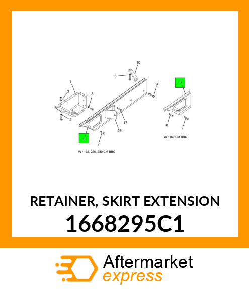 RETAINER, SKIRT EXTENSION 1668295C1