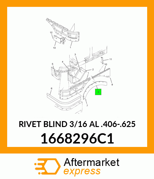 RIVET BLIND 3/16 AL .406-.625 1668296C1