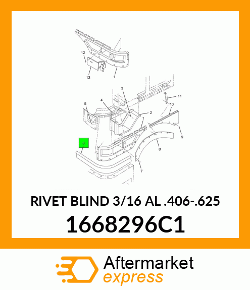 RIVET BLIND 3/16 AL .406-.625 1668296C1