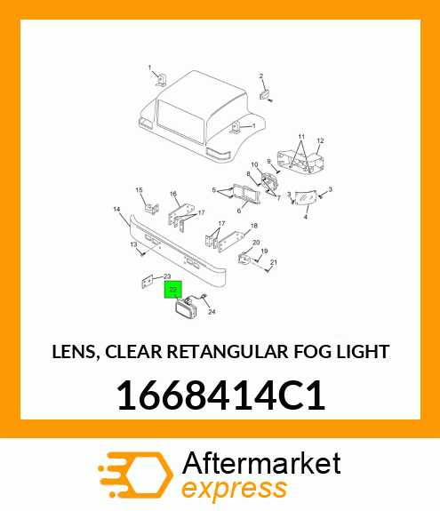 LENS, CLEAR RETANGULAR FOG LIGHT 1668414C1