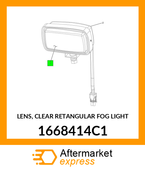 LENS, CLEAR RETANGULAR FOG LIGHT 1668414C1