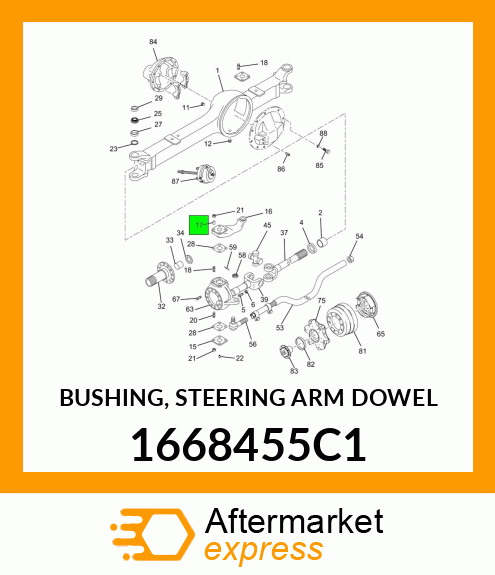 BUSHING, STEERING ARM DOWEL 1668455C1