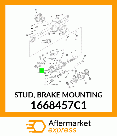 STUD, BRAKE MOUNTING 1668457C1