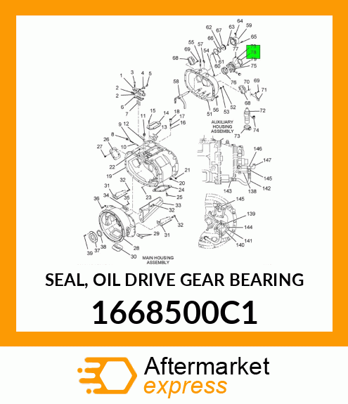 SEAL, OIL DRIVE GEAR BEARING 1668500C1