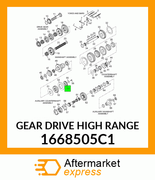 GEAR DRIVE HIGH RANGE 1668505C1