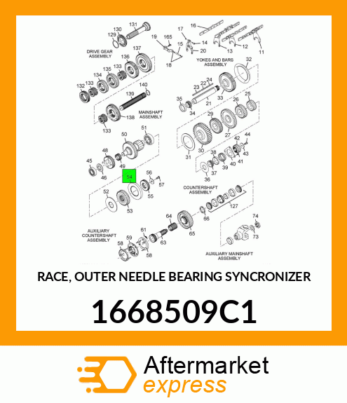 RACE, OUTER NEEDLE BEARING SYNCRONIZER 1668509C1
