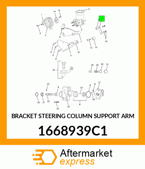BRACKET STEERING COLUMN SUPPORT ARM 1668939C1
