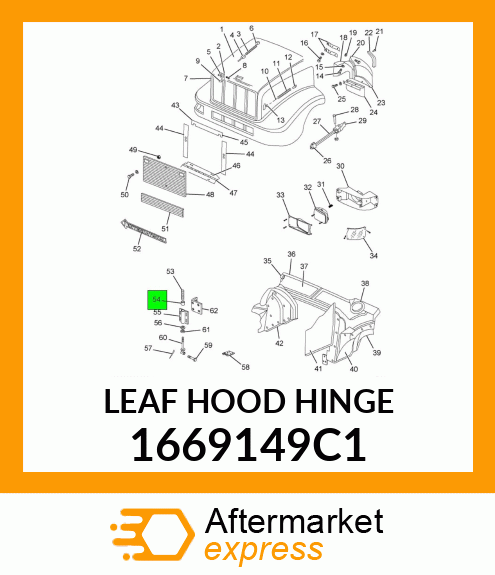 LEAF HOOD HINGE 1669149C1