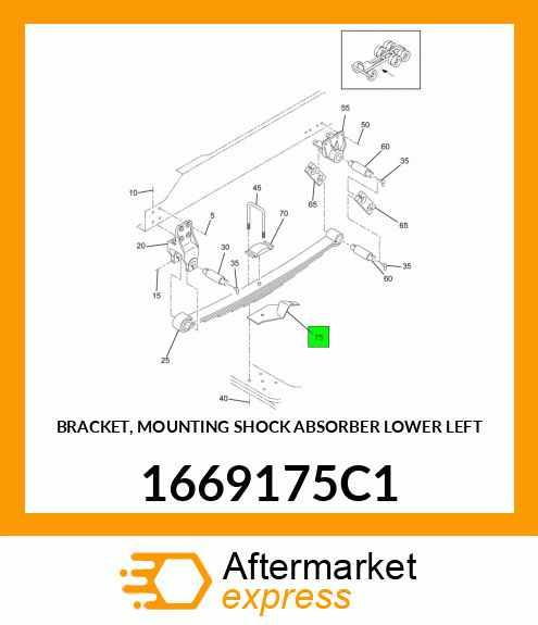 BRACKET, MOUNTING SHOCK ABSORBER LOWER LEFT 1669175C1