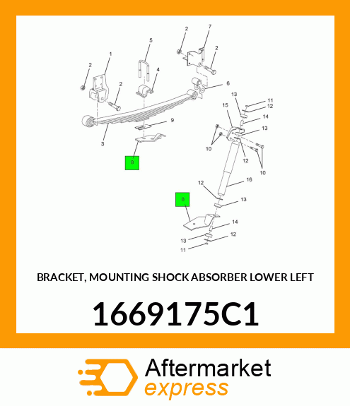 BRACKET, MOUNTING SHOCK ABSORBER LOWER LEFT 1669175C1